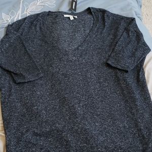 Heather charcoal gray vneck